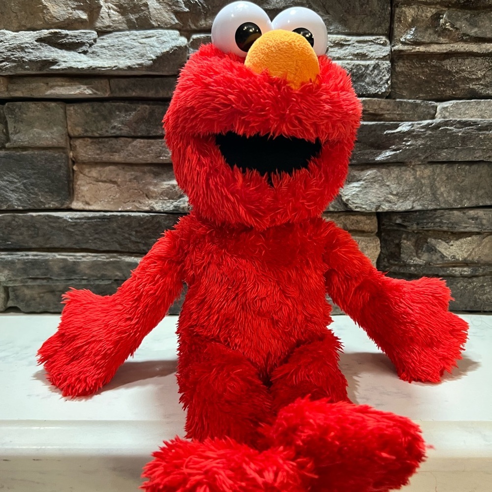 Vibrant Red and Orange Bird Toy with Plush Texture